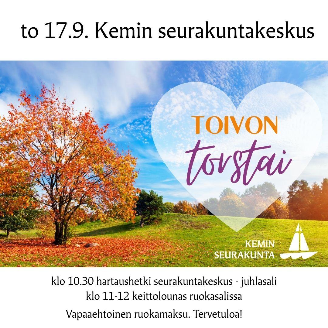 Toivon torstai 17.9.